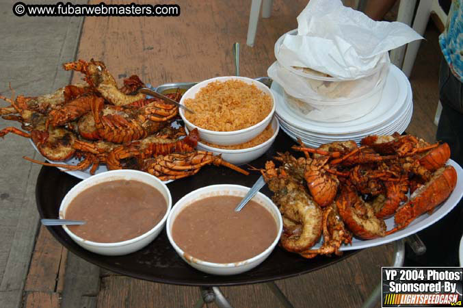 Lobster and margarita dinner in Puerto Nuevo 2004