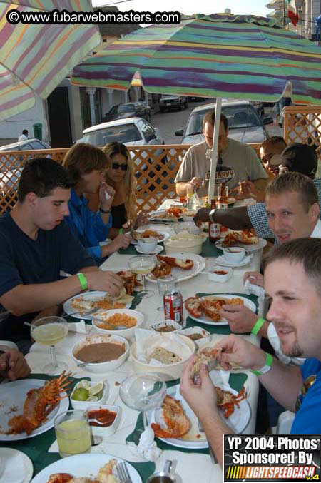 Lobster and margarita dinner in Puerto Nuevo 2004