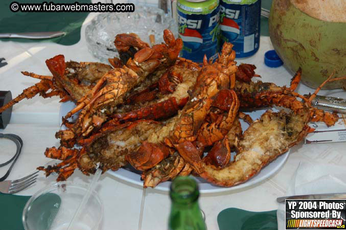 Lobster and margarita dinner in Puerto Nuevo 2004