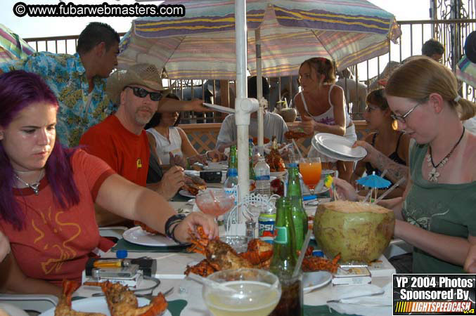 Lobster and margarita dinner in Puerto Nuevo 2004