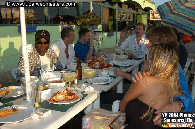 Lobster and margarita dinner in Puerto Nuevo 2004