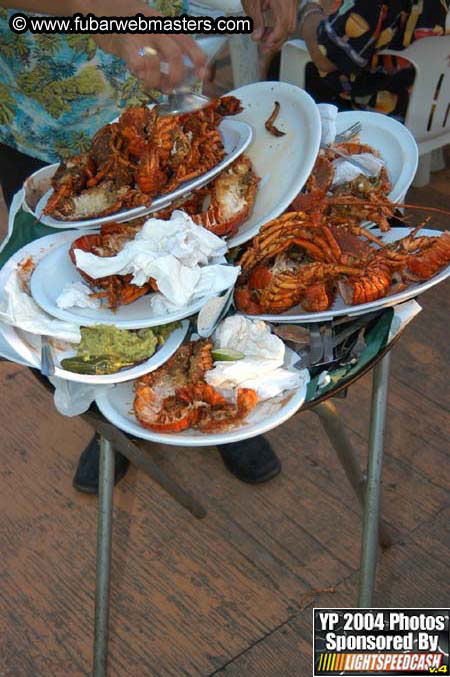 Lobster and margarita dinner in Puerto Nuevo 2004