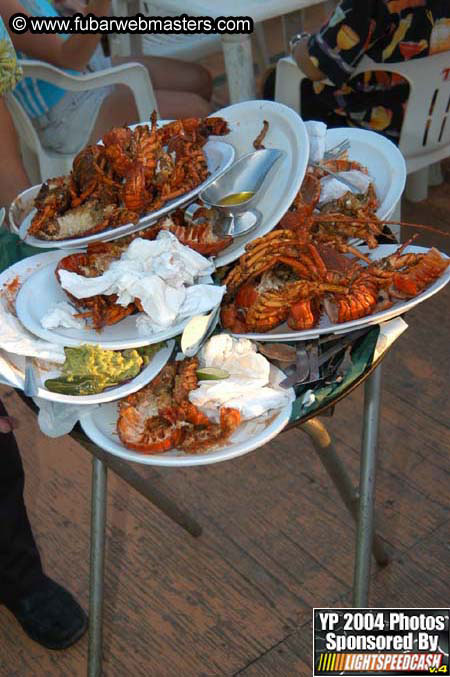 Lobster and margarita dinner in Puerto Nuevo 2004